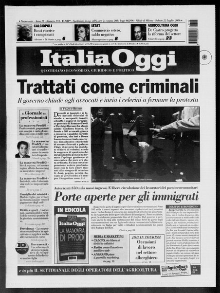 Italia oggi : quotidiano di economia finanza e politica